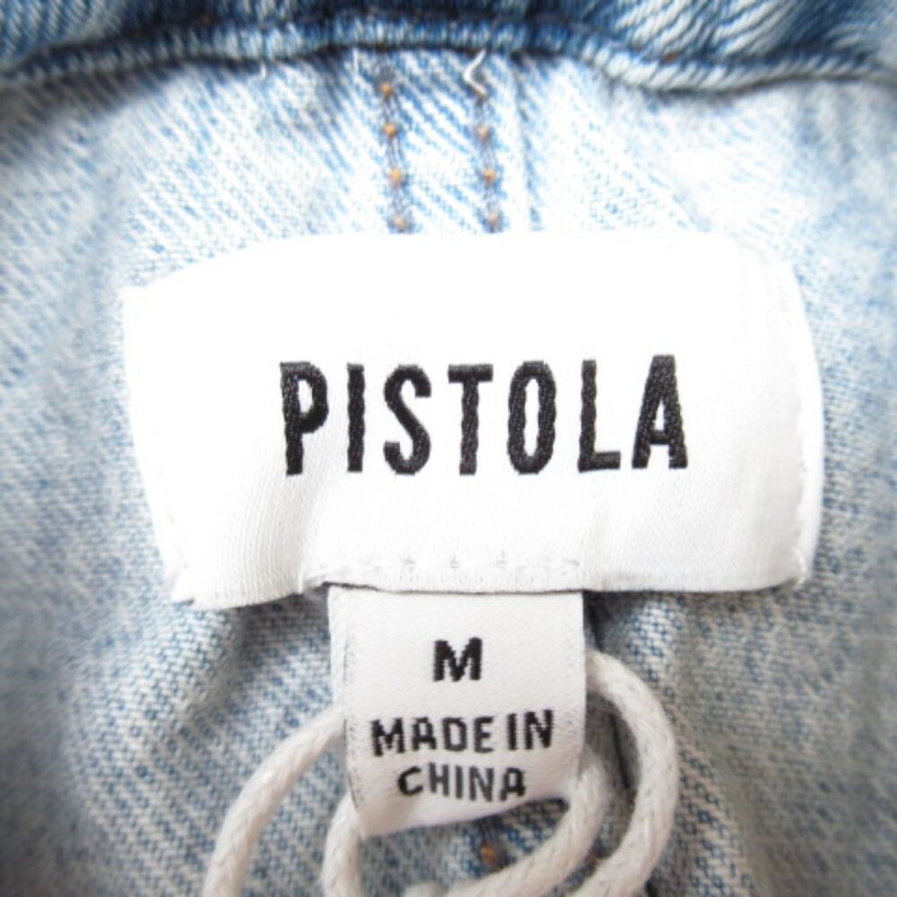 Pistola Gia Fitted Collarless Denim Vest Gaze 100% Cotton M - Picture 10 of 14